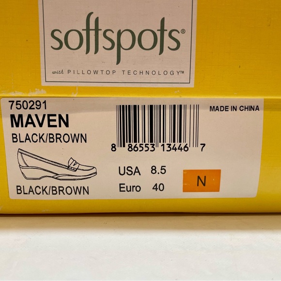 Softspots NIB Black/Brown Patent Loafers - 8.5N - Picture 2 of 6